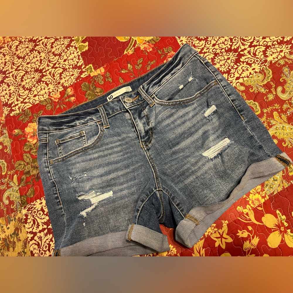 SO goods for Life- Blue Denim Midi Shorts
